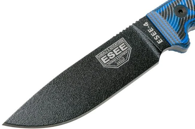 ESEE Model 4 Black Blade 3D Blue-Black G10 Survival Knife 4PB-008 Black Sheath + Belt Clip 3 ESEE Model 4 Black Blade 3D Blue-Black G10 Survival Knife 4PB-008 Black Sheath + Belt Clip - Image 3