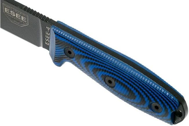 ESEE Model 4 Black Blade 3D Blue-Black G10 Survival Knife 4PB-008 Black Sheath + Belt Clip 5 ESEE Model 4 Black Blade 3D Blue-Black G10 Survival Knife 4PB-008 Black Sheath + Belt Clip - Image 5