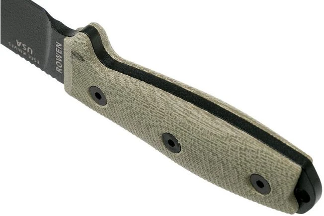 ESEE Model 4 Black Blade 3D Green Canvas Micarta Survival Knife 4PB-017 Black Sheath + Belt Clip 4 ESEE Model 4 Black Blade 3D Green Canvas Micarta Survival Knife 4PB-017 Black Sheath + Belt Clip - Image 4