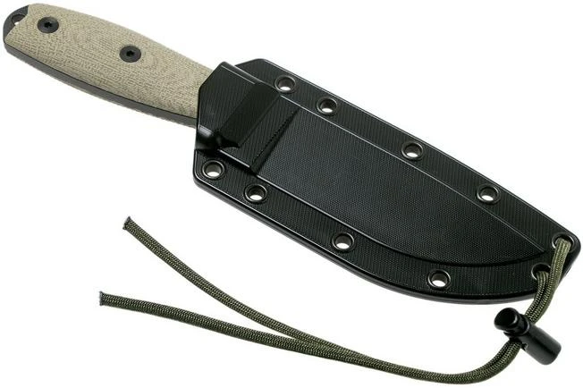 ESEE Model 4 Black Blade 3D Green Canvas Micarta Survival Knife 4PB-017 Black Sheath + Belt Clip 6 ESEE Model 4 Black Blade 3D Green Canvas Micarta Survival Knife 4PB-017 Black Sheath + Belt Clip - Image 6