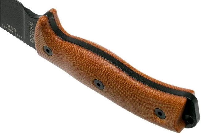 ESEE Model 6 Black Blade 3D Natural Canvas Micarta Survival Knife 6PB-011 Black Sheath + Clip Plate 4 ESEE Model 6 Black Blade 3D Natural Canvas Micarta Survival Knife 6PB-011 Black Sheath + Clip Plate - Image 4