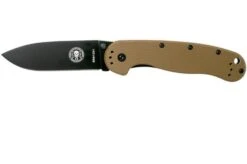 ESEE Avispa Pocket Knife, Black D2 Blade, Coyote Brown Handle BRK1302CBB