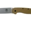 ESEE Avispa Pocket Knife, Stonewashed D2 Blade, Coyote Brown Handle BRK1302CB