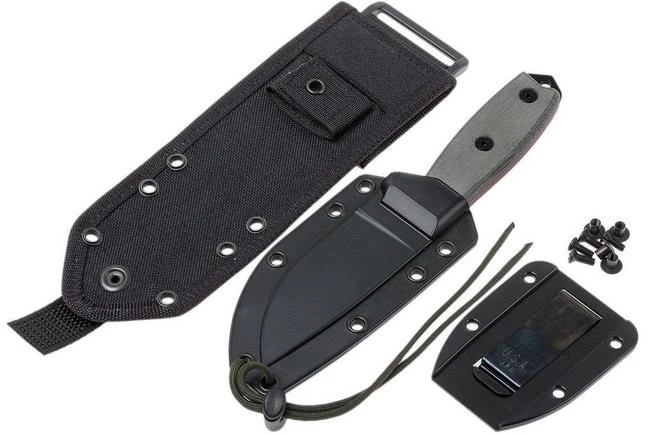 ESEE Model 3 Black Blade, Grey Handle 3P-MB-B With Sheath + Clip And MOLLE-back 8 ESEE Model 3 Black Blade, Grey Handle 3P-MB-B With Sheath + Clip And MOLLE-back - Image 8