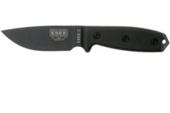 ESEE Model 3 Tactical Gunsmoke Black 3PTGB, Black G10 Handle And Kydex Sheath
