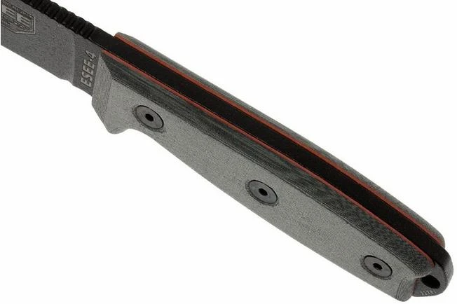ESEE Model 4 Black Blade, Grey Handle 4P-KO Survival Knife Without Sheath 4 ESEE Model 4 Black Blade, Grey Handle 4P-KO Survival Knife Without Sheath - Image 4