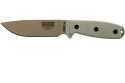 ESEE Model 4 Dark Earth Blade, Grey Handle 4P-MB-DE With Black Sheath + Clip And MOLLE-back