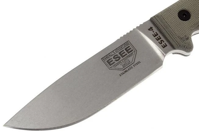 ESEE Model 4 Stainless 440C 4P-MB-SS With Sheath + Clip And MOLLE-back 2 ESEE Model 4 Stainless 440C 4P-MB-SS With Sheath + Clip And MOLLE-back - Image 2