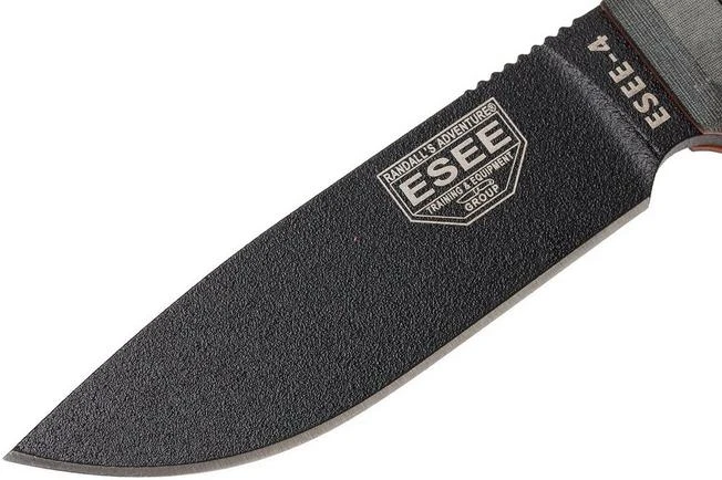 ESEE Model 4 Black Blade, Grey Handle 4P-MB With Coyote Sheath + Clip And MOLLE-back 3 ESEE Model 4 Black Blade, Grey Handle 4P-MB With Coyote Sheath + Clip And MOLLE-back - Image 3
