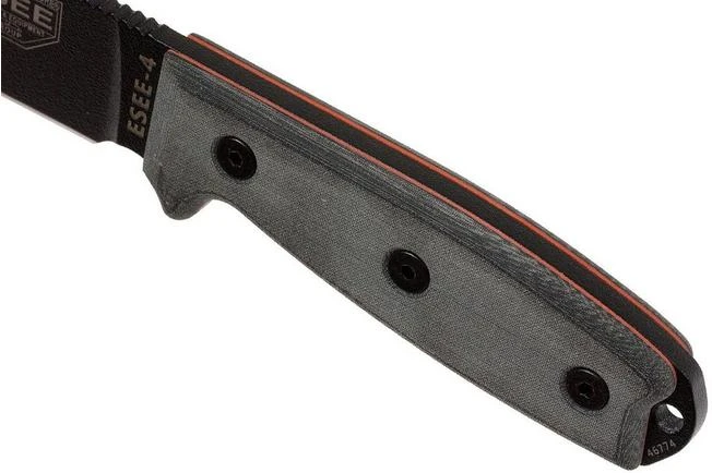 ESEE Model 4 Black Blade, Grey Handle 4P-MB With Coyote Sheath + Clip And MOLLE-back 5 ESEE Model 4 Black Blade, Grey Handle 4P-MB With Coyote Sheath + Clip And MOLLE-back - Image 5