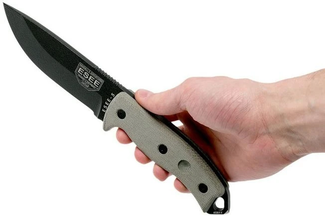 ESEE Model 5 Black Blade, Desert Tan Handle 5P-BK With Kydex Sheath + Belt Clip 6 ESEE Model 5 Black Blade, Desert Tan Handle 5P-BK With Kydex Sheath + Belt Clip - Image 6