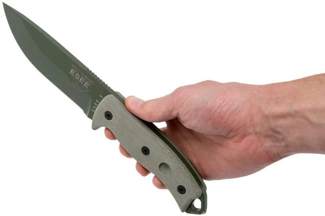 ESEE Model 5 OD Blade, Desert Tan Handle 5P-OD Met Kydex Sheath+ Belt Clip 6 ESEE Model 5 OD Blade, Desert Tan Handle 5P-OD Met Kydex Sheath+ Belt Clip - Image 6