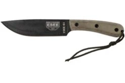 ESEE Model 6HM Bushcraft Knife Modified Handle, Leather Sheath