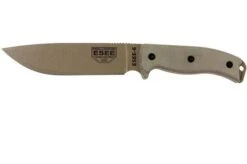 ESEE Model 6 Desert Tan Blade 6P-DE Survival Knife With Black Sheath + Belt Clip