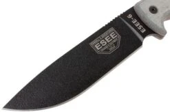 ESEE Model 6 Black Blade, Grey Handle 6P With Brown Sheath + Belt Clip -ESEE Knives Shop EE ESEE 6P 03 esee knives ee esee 6p 03