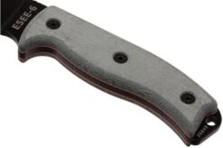 ESEE Model 6 Black Blade, Grey Handle 6P With Brown Sheath + Belt Clip -ESEE Knives Shop EE ESEE 6P 04 esee knives ee esee 6p 04