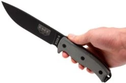 ESEE Model 6 Black Blade, Grey Handle 6P With Brown Sheath + Belt Clip -ESEE Knives Shop EE ESEE 6P 06 esee knives ee esee 6p 06