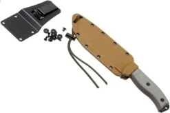 ESEE Model 6 Black Blade, Grey Handle 6P With Brown Sheath + Belt Clip -ESEE Knives Shop EE ESEE 6P 07 esee knives ee esee 6p 07