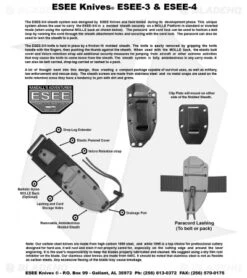 ESEE Knives ESEE-3S-TG-B Knife Black G-10 (3.88" Gray Serr) -ESEE Knives Shop ESEE 3 4 instruction sheet 2