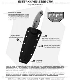 ESEE Knives Hoffman ESEE-CM6 Knife Tan Micarta (5.875" Black) -ESEE Knives Shop ESEE CM6 SHEET 1