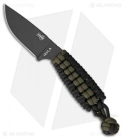 ESEE Knives Izula Black Survival Neck Knife Black/OD Green Cord Wrapped Handle