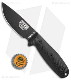 ESEE Knives ESEE-3PMB-001 Fixed Blade Knife Black G-10 (3.88" Black) -ESEE Knives Shop ESEE Knives ESEE 3PMB 001 Black G 10 Black BHQ 105741 jr bottlecap