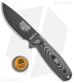 ESEE Knives ESEE-3PMB-002 Fixed Blade Knife Gray/Black G-10 (3.88" Black) -ESEE Knives Shop ESEE Knives ESEE 3PMB 002 Gray Black G 10 Black BHQ 105742 jr bottlecap