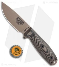 ESEE Knives ESEE-3PMDE-005 Fixed Blade Knife Coyote/Black G-10 (3.9" DE) -ESEE Knives Shop ESEE Knives ESEE 3PMDE 005 Coyote Black G 10 Tan BHQ 105754 jr bottlecap