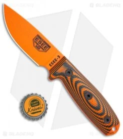 ESEE Knives ESEE-3PMOR-006 Fixed Blade Knife Orange/Black G-10 (3.9" Orange) -ESEE Knives Shop ESEE Knives ESEE 3PMOR 006 Orange Black G 10 Orange BHQ 105766 jr bottlecap