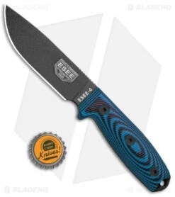 ESEE Knives ESEE 4 Fixed Blade Knife Blue/Black 3D G-10 (4.5" Black) -ESEE Knives Shop ESEE Knives ESEE 4PB 008 Blue Black 3D G 10 Black BHQ 105769 jr bottlecap