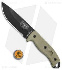 ESEE Knives ESEE-5P-KO-BK Fixed Blade Knife (5.25" Black) *No Sheathing* -ESEE Knives Shop ESEE Knives ESEE 5P KO BK Black No Sheath ES5PKOBK BHQ 46295 jr bottlecap