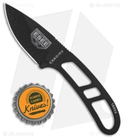 ESEE Candiru Fixed Blade Neck Knife (2" Black) -ESEE Knives Shop Esee Candiru Neck Knife black BHQ 11661 er bottlecap 1 large