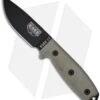 ESEE Knives ESEE-3MIL-P Knife Green Sheath & MOLLE Back (3.88" Black)