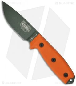 ESEE Knives ESEE-3P-OD-KO Knife Orange G-10 (3.88" Green Plain) *No Sheathing*