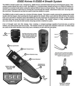 ESEE Knives ESEE-4S-CP-MB Clip Point Knife MOLLE Back (4.5" Black Serr) -ESEE Knives Shop esee 4 instruction sheet 2013 1