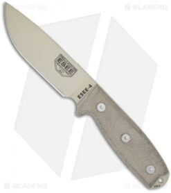 ESEE Knives ESEE-4P-DT Fixed Blade Knife (4.5" Tan Plain)