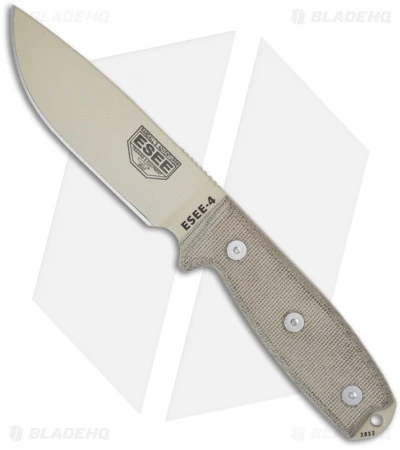 ESEE Knives ESEE-4P-DT Fixed Blade Knife (4.5" Tan Plain) 1 ESEE Knives ESEE-4P-DT Fixed Blade Knife (4.5" Tan Plain)