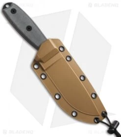 ESEE Knives ESEE-4S-CP-MB Clip Point Knife MOLLE Back (4.5" Black Serr) -ESEE Knives Shop esee 4p fixed tan sheath