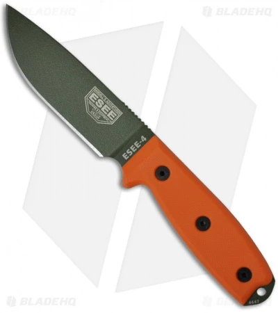 ESEE Knives ESEE-4P-OD-KO Knife (4.5" OD Green Plain) *No Sheathing* 1 ESEE Knives ESEE-4P-OD-KO Knife (4.5" OD Green Plain) *No Sheathing*