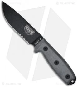 ESEE Knives ESEE-4S-MB Fixed Blade Knife W/ MOLLE Back (4.5" Black Serr)