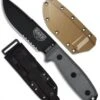 ESEE Knives ESEE-4S-CP-MB Clip Point Knife MOLLE Back (4.5" Black Serr)