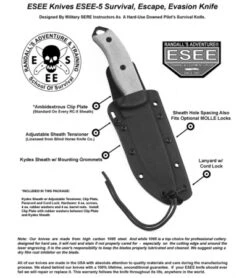 ESEE Knives ESEE-5P-OG Knife Tactical Survival Fixed Blade (5.25" Orange Plain) -ESEE Knives Shop esee 5 sheath instructions 4