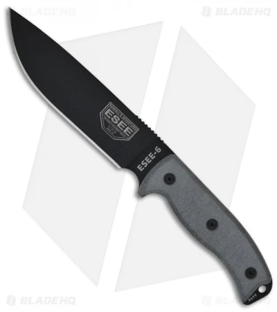 ESEE Knives ESEE-6P-B Knife Micarta (6.5" Black) 1 ESEE Knives ESEE-6P-B Knife Micarta (6.5" Black)