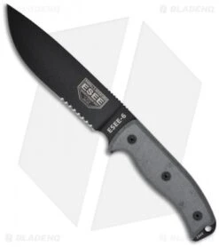 ESEE Knives ESEE-6S-OD Knife W/ OD Green Sheath (6.5" Serr)