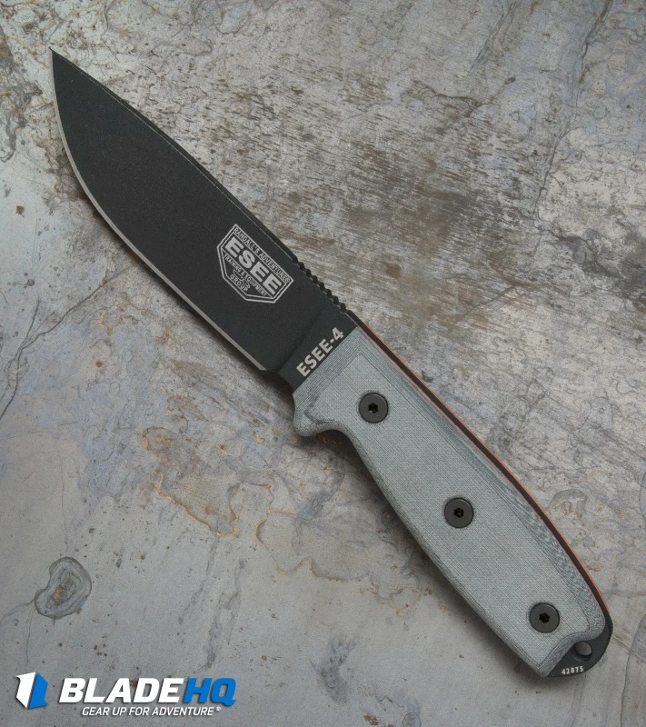 ESEE Knives ESEE-4P-B Fixed Blade Knife (4.5" Black) 2 ESEE Knives ESEE-4P-B Fixed Blade Knife (4.5" Black) - Image 2