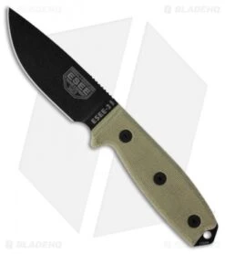 ESEE Knives ESEE-3MIL-P-B Knife Black Sheath & MOLLE Back (3.88" Black)