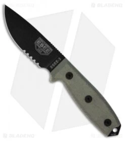 ESEE Knives ESEE-3S-MB-B Knife Black Sheath & MOLLE Back (3.88" Black Serr)