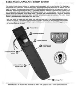 ESEE Junglas Survival Fixed Blade Knife + Sheath (10.5" Tactical Gray) -ESEE Knives Shop junglas instruction sheet